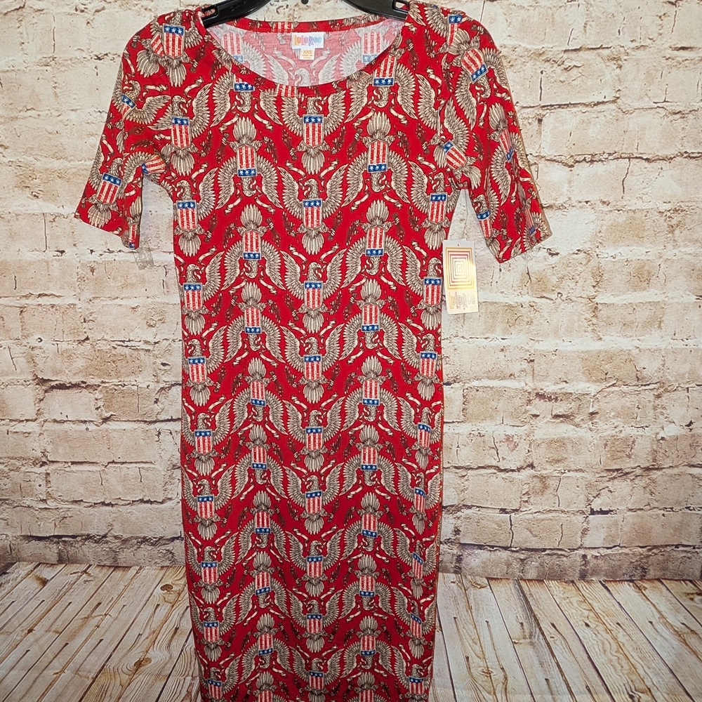 ♥️LuLaRoe Julia Dress Presidential Seal XXS NWT